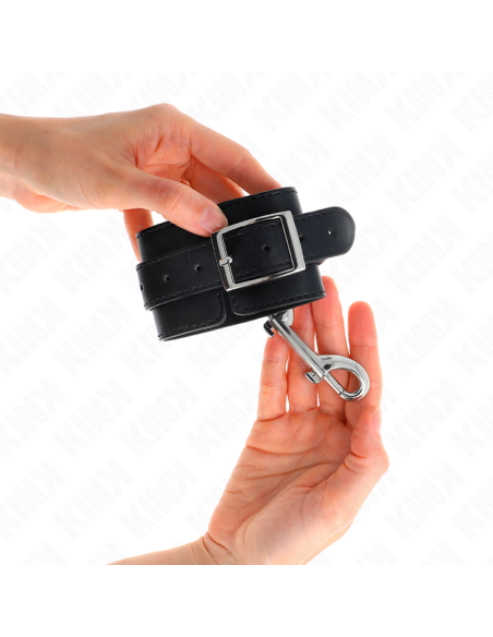 KINK - WRIST RESTRAINTS-SINGLE RIVET ROW BLACK ADJUSTABLE 17-28 CM X 5 CM