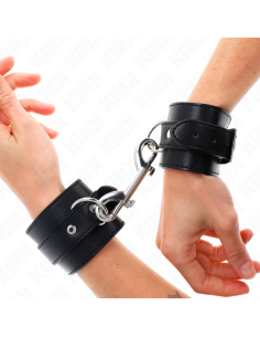 KINK - WRIST RESTRAINTS-SINGLE RIVET ROW AND BIG BUCKLE BLACK ADJUSTABLE 17-28 CM X 5 CM