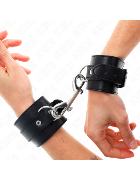 KINK - WRIST RESTRAINTS-SINGLE RIVET ROW AND BIG BUCKLE BLACK ADJUSTABLE 17-28 CM X 5 CM