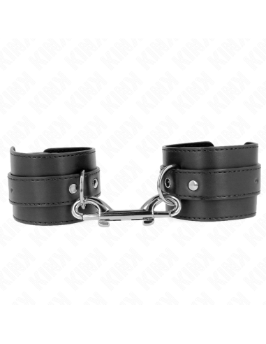KINK - WRIST RESTRAINTS-SINGLE RIVET ROW AND BIG BUCKLE BLACK ADJUSTABLE 17-28 CM X 5 CM