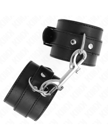 KINK - WRIST RESTRAINTS-SINGLE RIVET ROW AND BIG BUCKLE BLACK ADJUSTABLE 17-28 CM X 5 CM