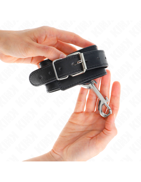 KINK - WRIST RESTRAINTS-SINGLE RIVET ROW AND BIG BUCKLE BLACK ADJUSTABLE 17-28 CM X 5 CM
