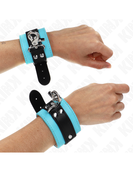 KINK - PREMIUM LOCKABLE WRIST RESTRAINTS BLACK - BLUE ADJUSTABLE 21-28 CM X 5.5 CM