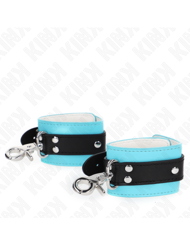 KINK - PREMIUM LOCKABLE WRIST RESTRAINTS BLACK - BLUE ADJUSTABLE 21-28 CM X 5.5 CM