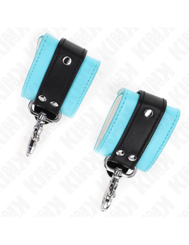 KINK - PREMIUM UŽRAKINAMI RIŠO APSAUGOS ĮTVARAI JUODI - MĖLYNI REGULIUOJAMI 21-28 CM X 5,5 CM