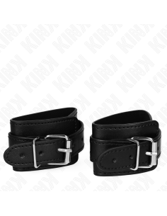 KINK - LOCKABLE DUNGEON WRIST RESTRAINTS BLACK ADJUSTABLE 21-28 CM X 5.5 CM 2