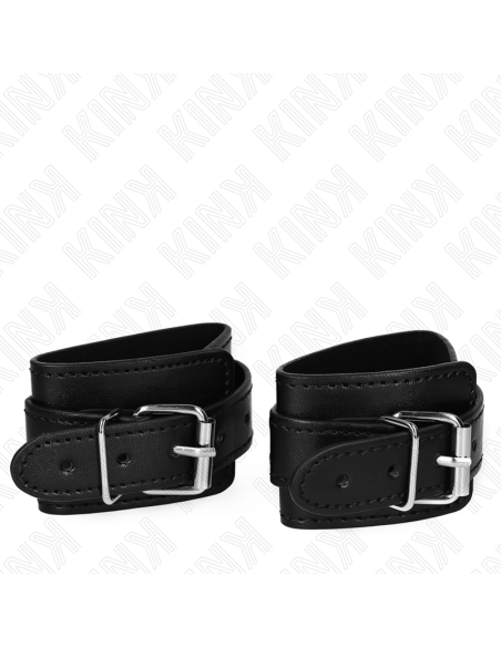 KINK - LOCKABLE DUNGEON WRIST RESTRAINTS BLACK ADJUSTABLE 21-28 CM X 5.5 CM