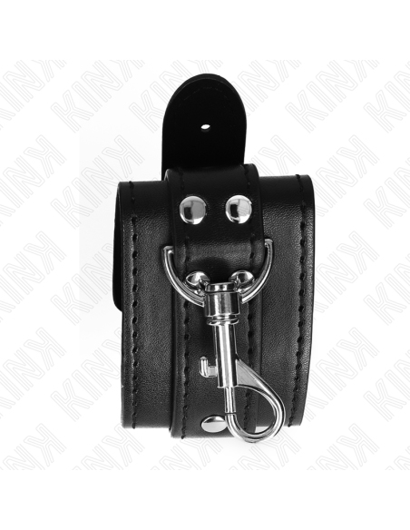 KINK - LOCKABLE DUNGEON WRIST RESTRAINTS BLACK ADJUSTABLE 21-28 CM X 5.5 CM