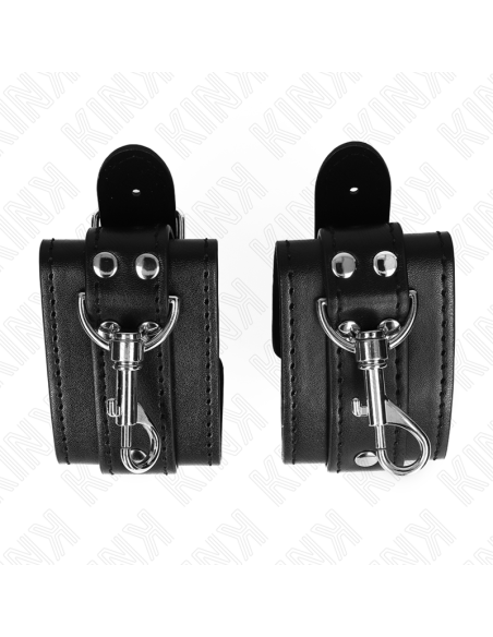 KINK - LOCKABLE DUNGEON WRIST RESTRAINTS BLACK ADJUSTABLE 21-28 CM X 5.5 CM