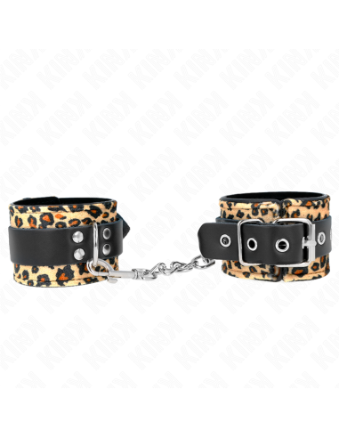 KINK - LEOPARD REAL LEATHER WRIST RESTRAINT ADJUSTABLE 18-29 CM X 5.5 CM