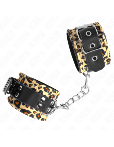 KINK - LEOPARD REAL LEATHER WRIST RESTRAINT ADJUSTABLE 18-29 CM X 5.5 CM
