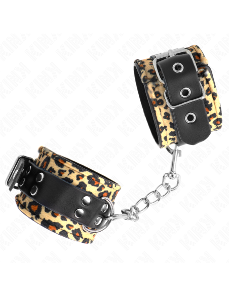 KINK - LEOPARD REAL LEATHER WRIST RESTRAINT ADJUSTABLE 18-29 CM X 5.5 CM