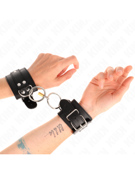 KINK - O-RING LOCKED WRIST RESTRAINTS BLACK ADJUSTABLE 20-28 CM X 5.5 CM