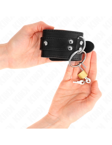 KINK - RIŠO ĮTVARAI SU O ŽIEDU, JUODOS, REGULIUOJAMOS, 20–28 CM X 5,5 CM