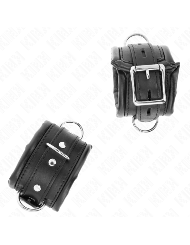 KINK - Tvirti riešo įtvarai su juodu kailio pamušalu, reguliuojami 20-30 CM x 6 CM