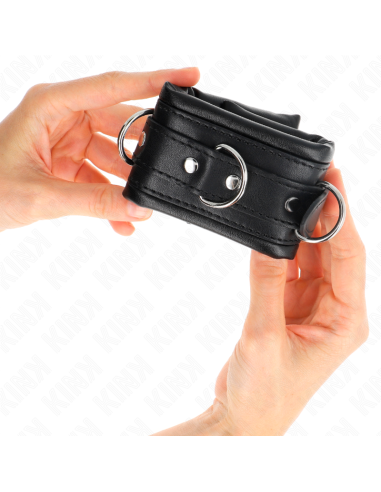 KINK - HEAVY WRIST RESTRAINTS WITH BLACK FUR LINED ADJUSTABLE 20-30 CM X 6 CM