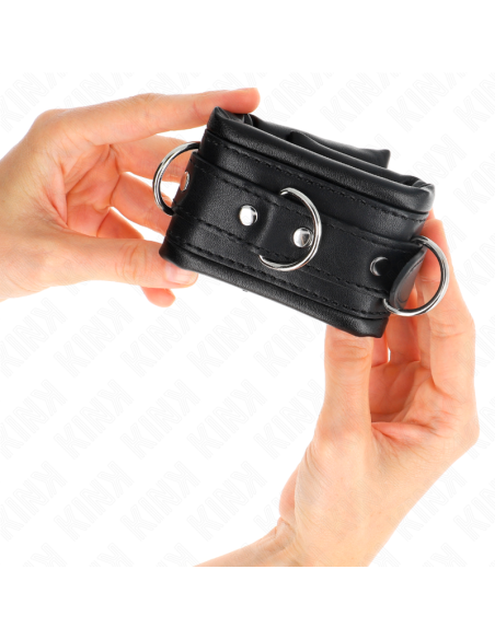 KINK - HEAVY WRIST RESTRAINTS WITH BLACK FUR LINED ADJUSTABLE 20-30 CM X 6 CM