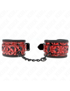 KINK - DIAMOND PATTERN WRIST RESTRAINTS DARK RED ADJUSTABLE 17-26 CM X 5.5 CM 2