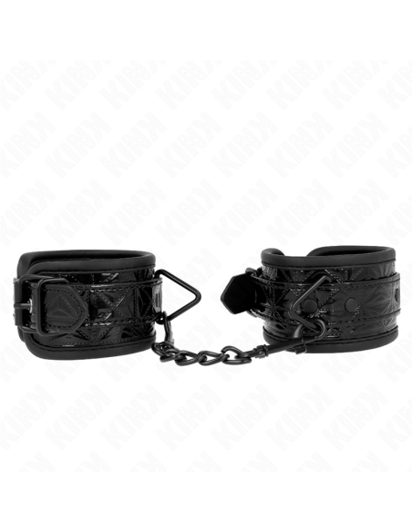 KINK - DIAMOND PATTERN WRIST RESTRAINTS BLACK ADJUSTABLE 17-26 CM X 5.5 CM
