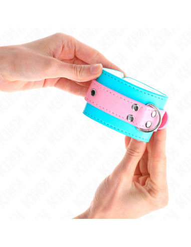 KINK - CUTE WRIST RESTRAINTS BLUE - PINK ADJUSTABLE 16-28 CM X 5 CM