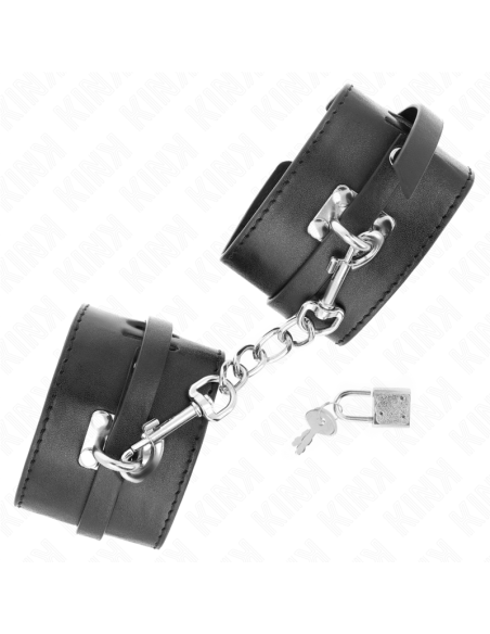 KINK - DELUXE LOCKING WRIST RESTRAINTS BLACK ADJUSTABLE 14.5-21 CM X 6 CM