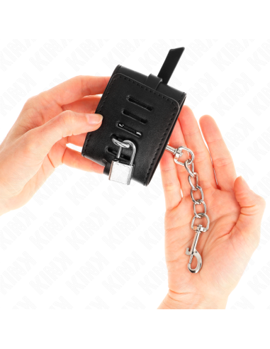 KINK - DELUXE LOCKING WRIST RESTRAINTS BLACK ADJUSTABLE 14.5-21 CM X 6 CM