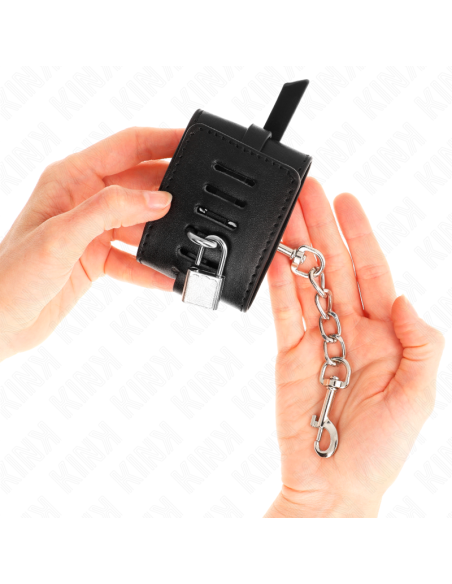 KINK - DELUXE LOCKING WRIST RESTRAINTS BLACK ADJUSTABLE 14.5-21 CM X 6 CM