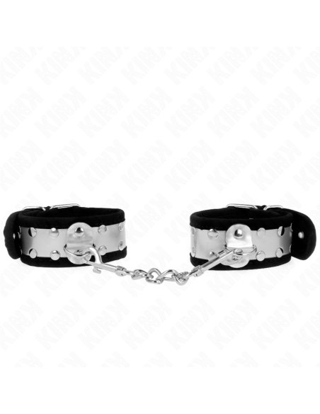 KINK - THIN WRIST RESTRAINTS BLACK - SILVER 30 X 4 CM