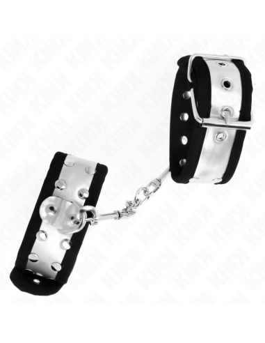 KINK - THIN WRIST RESTRAINTS BLACK - SILVER 30 X 4 CM