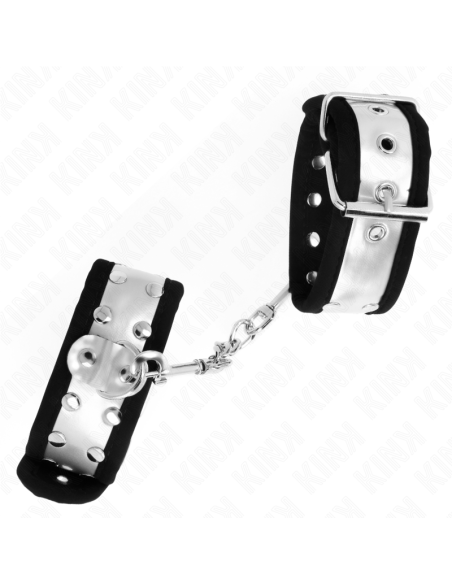 KINK - THIN WRIST RESTRAINTS BLACK - SILVER 30 X 4 CM