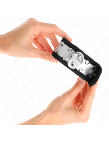 KINK - THIN WRIST RESTRAINTS BLACK - SILVER 30 X 4 CM