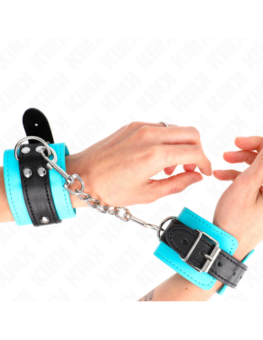 KINK - HOOK WRIST RESTRAINTS BLUE FUR LINED ADJUSTABLE 20-28 CM X 5.5 CM