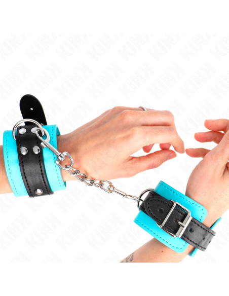KINK - HOOK WRIST RESTRAINTS BLUE FUR LINED ADJUSTABLE 20-28 CM X 5.5 CM