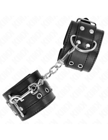 KINK - DOUBLE BUCKLE WRIST RESTRAINTS BLACK ADJUSTABLE 19-26 CM