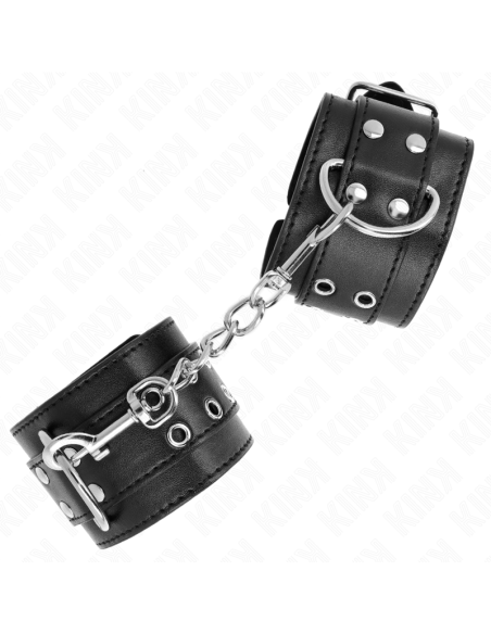 KINK - DOUBLE BUCKLE WRIST RESTRAINTS BLACK ADJUSTABLE 19-26 CM