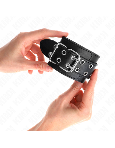 KINK - DOUBLE BUCKLE WRIST RESTRAINTS BLACK ADJUSTABLE 19-26 CM