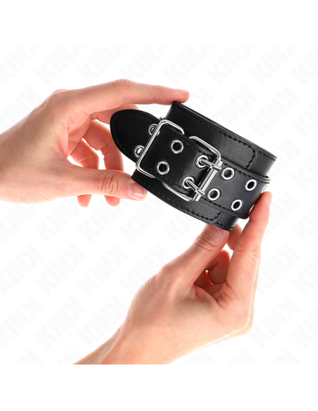 KINK - DOUBLE BUCKLE WRIST RESTRAINTS BLACK ADJUSTABLE 19-26 CM