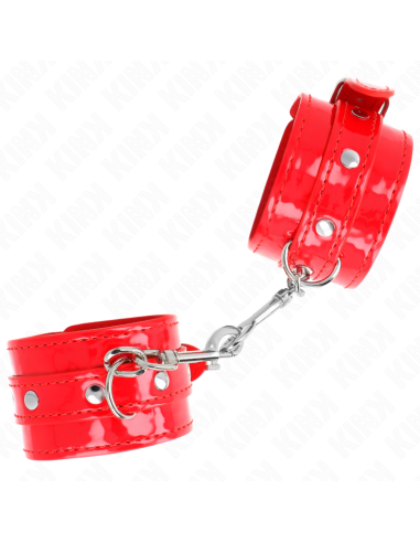 KINK - SHINY HAND CUFFS RED ADJUSTABLE 23-33 CM