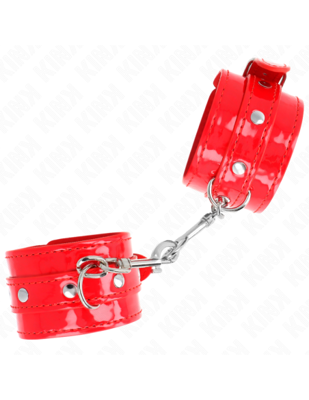 KINK - SHINY HAND CUFFS RED ADJUSTABLE 23-33 CM