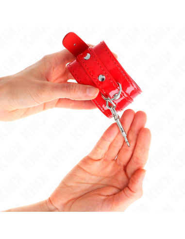 KINK - SHINY HAND CUFFS RED ADJUSTABLE 23-33 CM