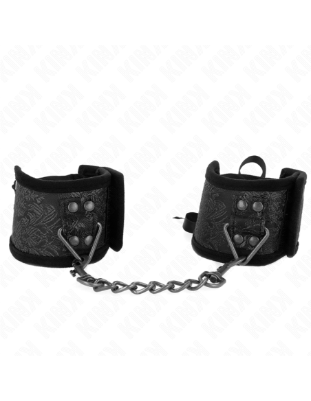 KINK - SCANDAL WRIST RESTRAINTS BLACK LACE DETAILS 24.5 CM X 6.5 CM