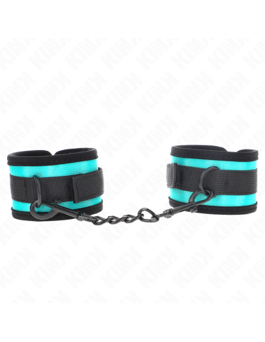 KINK - HOOK AND LOOP NYLON BIND WRIST RESTRAINTS BLACK-BLUE ADJUSTABLE 18-32 CM X 5 CM