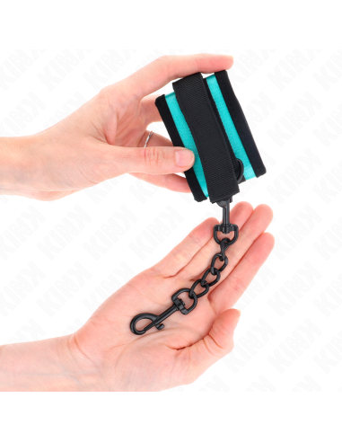 KINK - HOOK AND LOOP NYLON BIND WRIST RESTRAINTS BLACK-BLUE ADJUSTABLE 18-32 CM X 5 CM