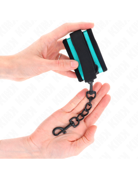 KINK - HOOK AND LOOP NYLON BIND WRIST RESTRAINTS BLACK-BLUE ADJUSTABLE 18-32 CM X 5 CM