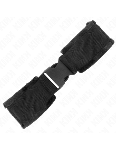 KINK - NYLON BIND HOOKandLOOP WRIST RESTRAINTS RED-BLACK MODEL 1 AJDUSTABLE 25-35 CM X 6 CM