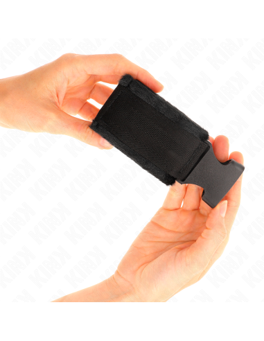 KINK - NYLON BIND HOOKandLOOP WRIST RESTRAINTS RED-BLACK MODEL 1 AJDUSTABLE 25-35 CM X 6 CM