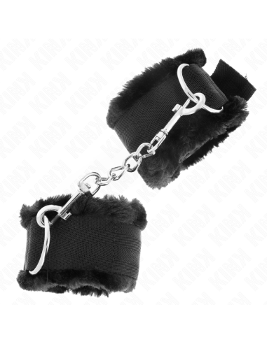 KINK - FURRY LINED WRIST RESTRAINTS BLACK ADJUSTABLE 17-31 CM X 7 CM