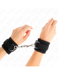 KINK - NYLON BIND HOOKandLOOP WRIST RESTRAINTS BLACK MODEL 2 ADJUSTABLE 18-35 CM X 6 CM