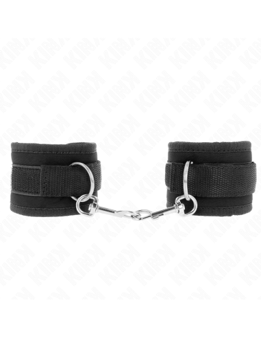 KINK - NYLON BIND HOOKandLOOP WRIST RESTRAINTS BLACK MODEL 2 ADJUSTABLE 18-35 CM X 6 CM