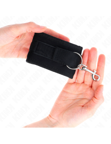 KINK - NYLON BIND HOOKandLOOP WRIST RESTRAINTS BLACK MODEL 2 ADJUSTABLE 18-35 CM X 6 CM